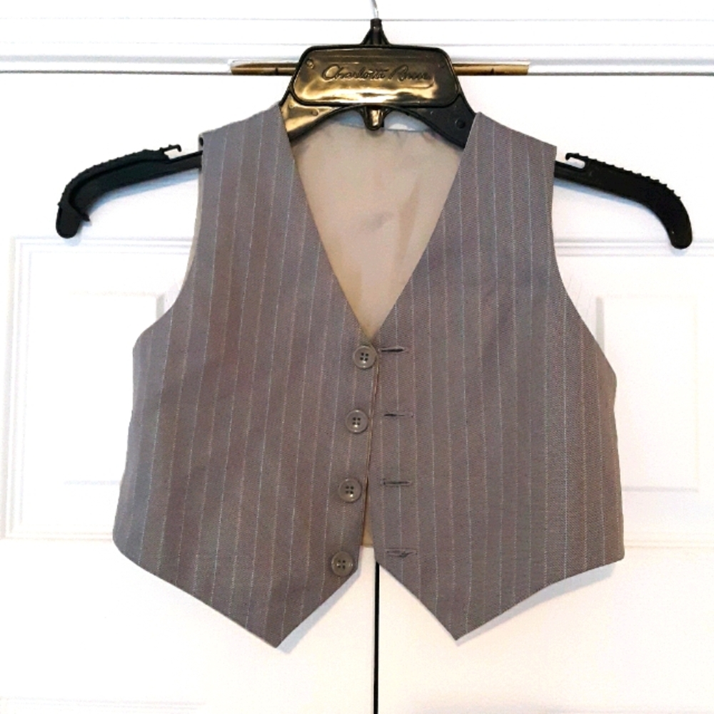Boy's Toddler Gray Pinstripe Suit Vest